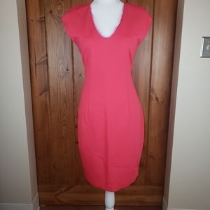 Elie Tahari Coral V-neck Sheath Dress, size 8